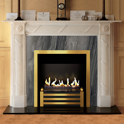 Биокамин в мраморном портале Firezo Elegante